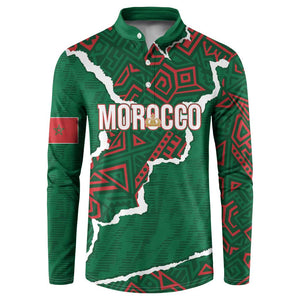 Morocco Football Custom Button Sweatshirt Grunge Motifs