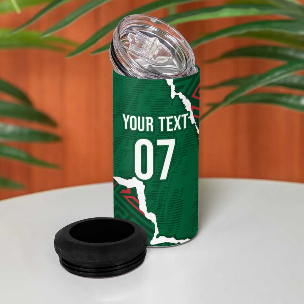 Morocco Football Custom 4 in 1 Can Cooler Tumbler Grunge Motifs