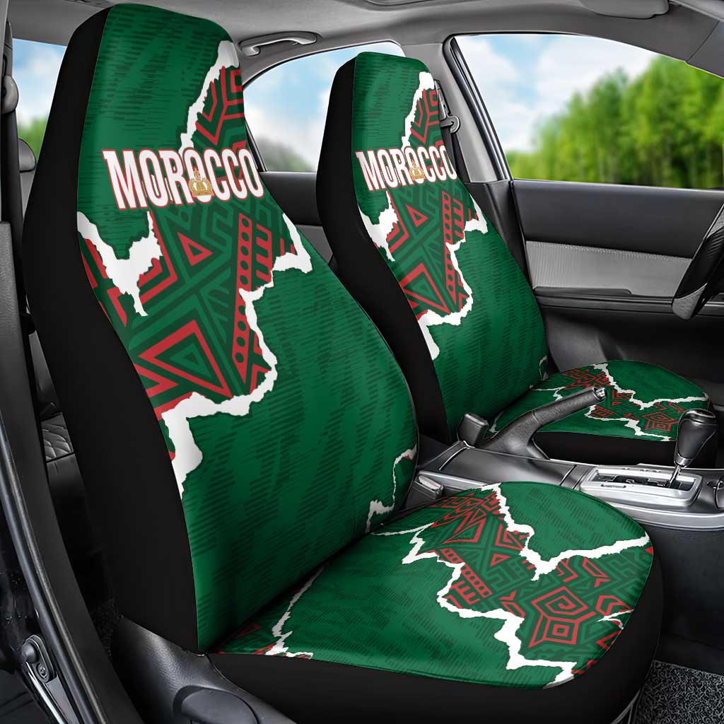 Morocco Football Car Seat Cover Grunge Motifs