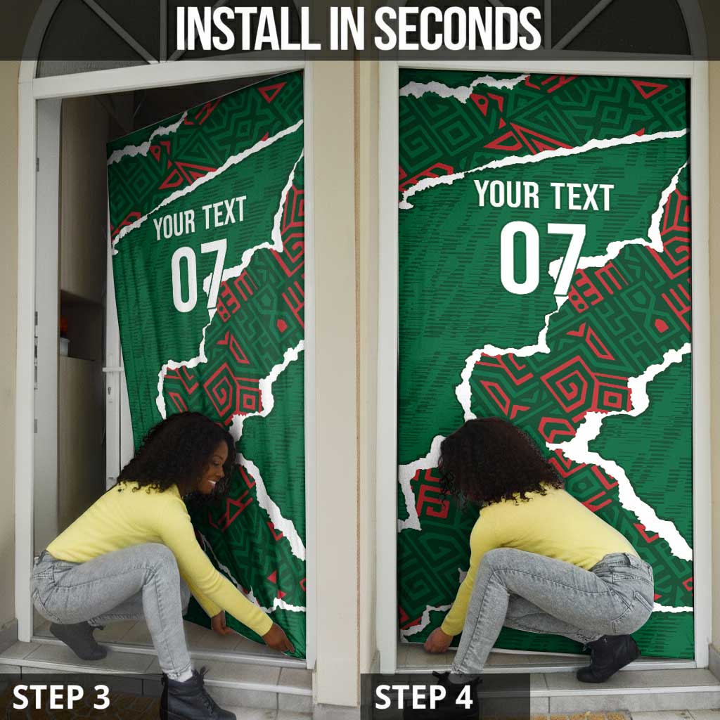 Morocco Football Custom Door Cover Grunge Motifs