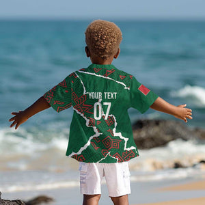 Morocco Football Custom Kid Hawaiian Shirt Grunge Motifs