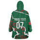 Morocco Football Custom Kid Wearable Blanket Hoodie Grunge Motifs