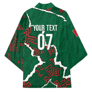 Morocco Football Custom Kimono Grunge Motifs
