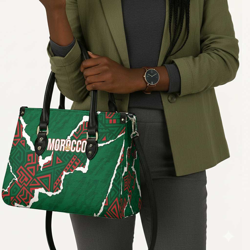 Morocco Football Leather Bag Grunge Motifs
