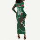 Morocco Football Custom Long Sleeve Bodycon Dress Grunge Motifs