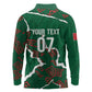 Morocco Football Custom Long Sleeve Polo Shirt Grunge Motifs