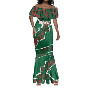 Morocco Football Custom Mermaid Dress Grunge Motifs