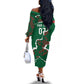 Morocco Football Custom Off The Shoulder Long Sleeve Dress Grunge Motifs