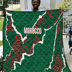 Morocco Football Quilt Grunge Motifs