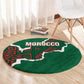 Morocco Football Round Carpet Grunge Motifs