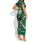Morocco Football Custom Short Sleeve Bodycon Dress Grunge Motifs