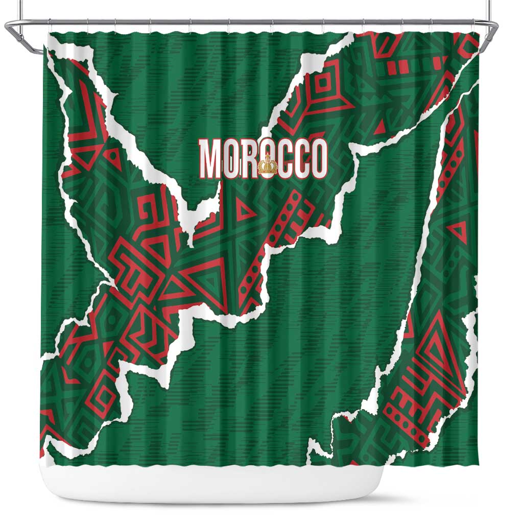 Morocco Football Shower Curtain Grunge Motifs