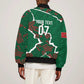 Morocco Football Custom Sleeve Zip Bomber Jacket Grunge Motifs