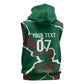 Morocco Football Custom Sleeveless Zip Hoodie Grunge Motifs