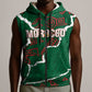 Morocco Football Custom Sleeveless Zip Hoodie Grunge Motifs