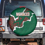 Morocco Football Spare Tire Cover Grunge Motifs