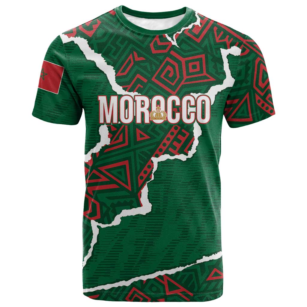 Morocco Football Custom T shirt Grunge Motifs