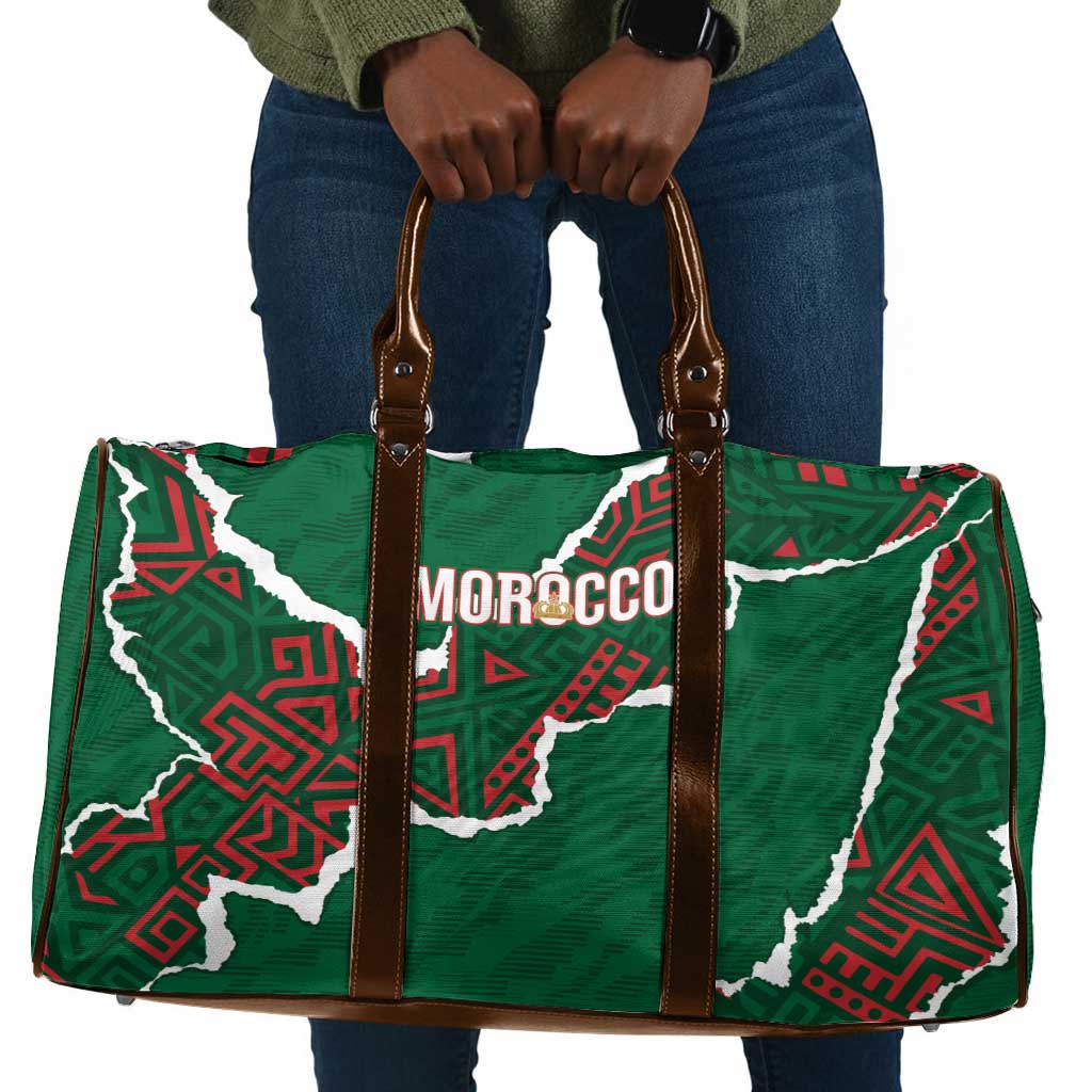 Morocco Football Travel Bag Grunge Motifs