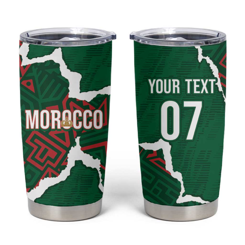 Morocco Football Custom Tumbler Cup Grunge Motifs