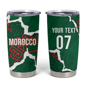 Morocco Football Custom Tumbler Cup Grunge Motifs