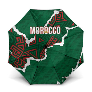 Morocco Football Umbrella Grunge Motifs