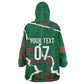 Morocco Football Custom Wearable Blanket Hoodie Grunge Motifs
