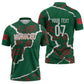 Morocco Football Custom Zipper Polo Shirt Grunge Motifs