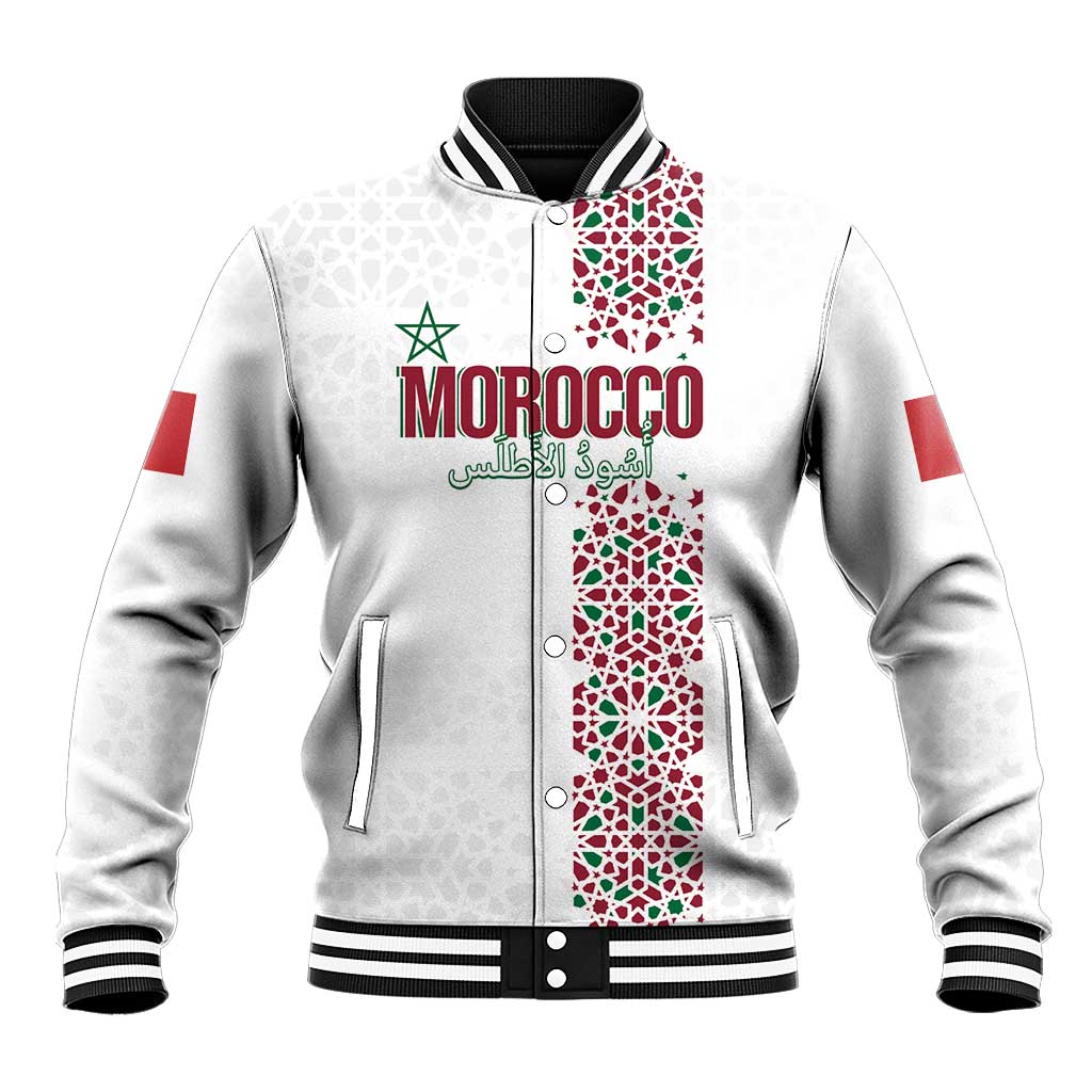 Morocco Atlas Lions Personalized Baseball Jacket Arabesque Inspired Pattern