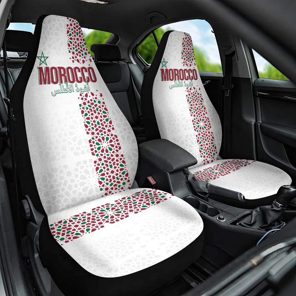 Morocco Atlas Lions Car Seat Cover Arabesque Inspired Pattern