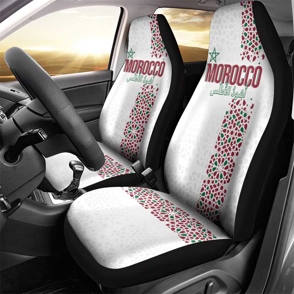 Morocco Atlas Lions Car Seat Cover Arabesque Inspired Pattern
