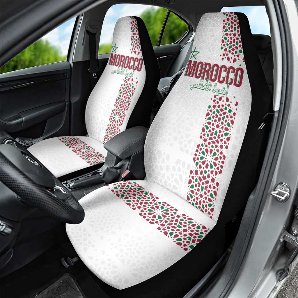 Morocco Atlas Lions Car Seat Cover Arabesque Inspired Pattern