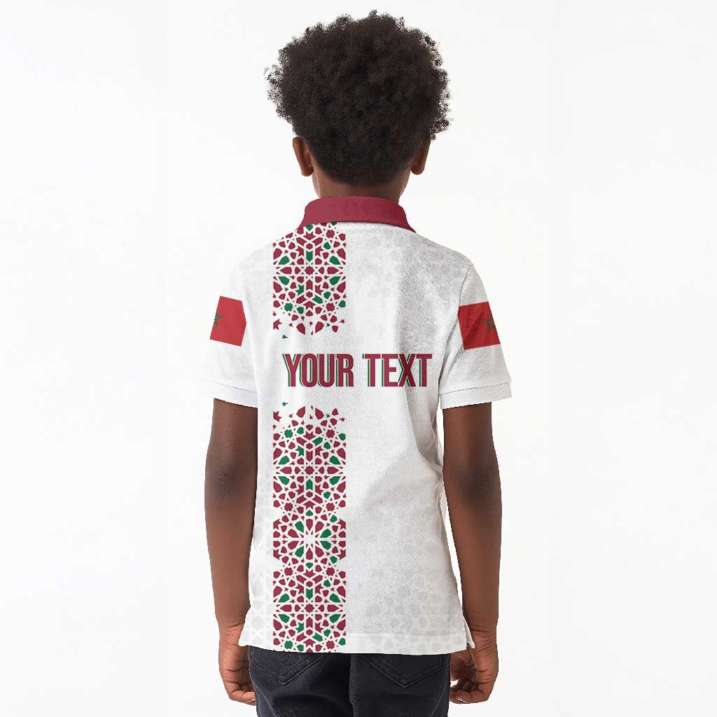 Morocco Atlas Lions Personalized Kid Polo Shirt Arabesque Inspired Pattern