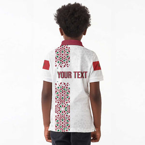Morocco Atlas Lions Personalized Kid Polo Shirt Arabesque Inspired Pattern