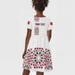 Morocco Atlas Lions Personalized Kid Short Sleeve Dress Arabesque Inspired Pattern