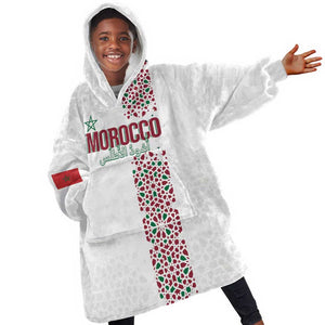 Morocco Atlas Lions Personalized Kid Wearable Blanket Hoodie Arabesque Inspired Pattern