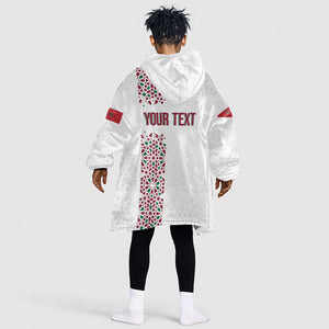 Morocco Atlas Lions Personalized Kid Wearable Blanket Hoodie Arabesque Inspired Pattern