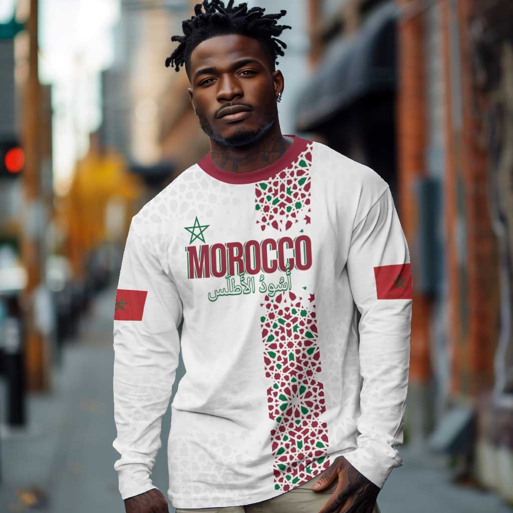 Morocco Atlas Lions Personalized Long Sleeve Shirt Arabesque Inspired Pattern