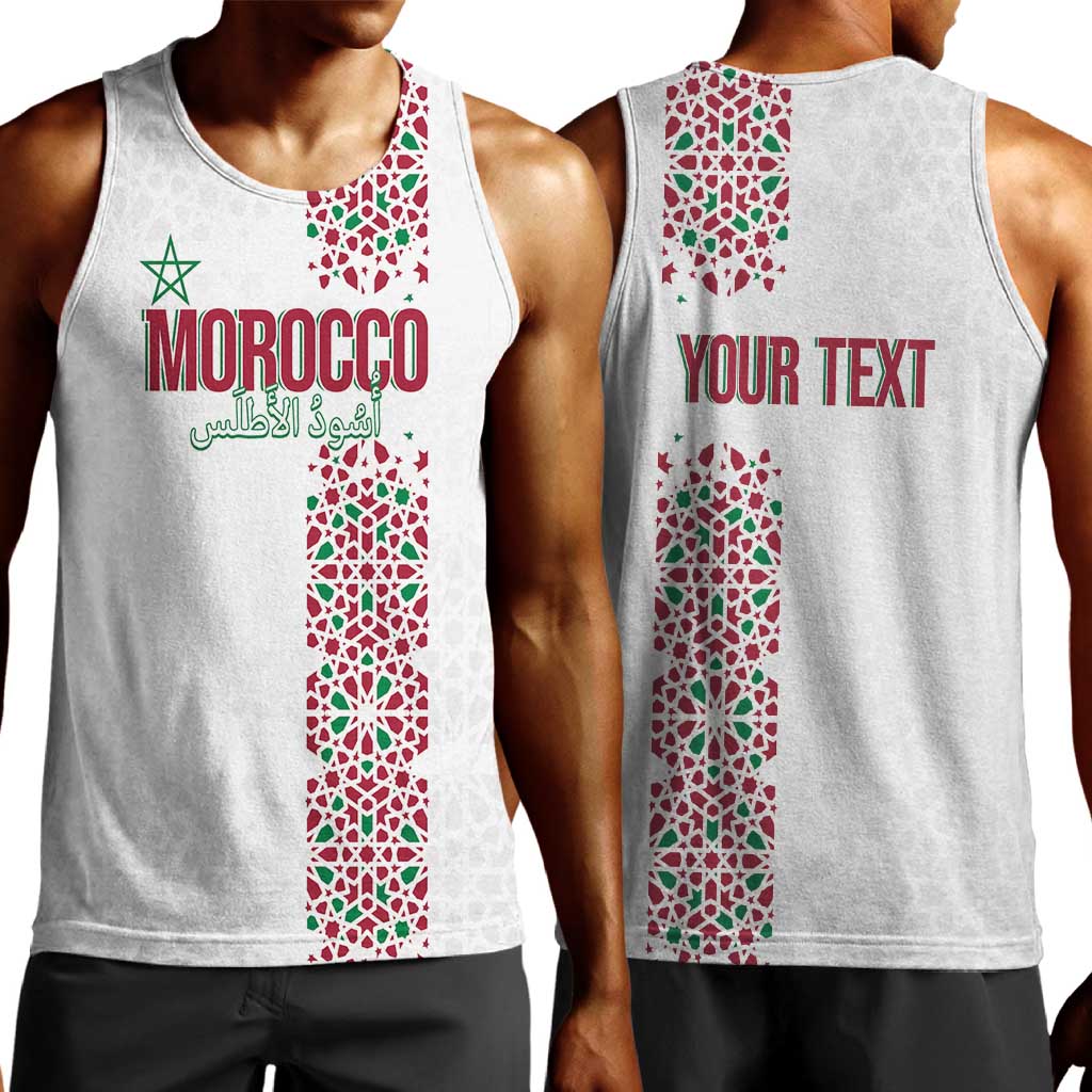 Morocco Atlas Lions Personalized Men Tank Top Arabesque Inspired Pattern