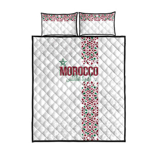 Morocco Atlas Lions Quilt Bed Set Arabesque Inspired Pattern