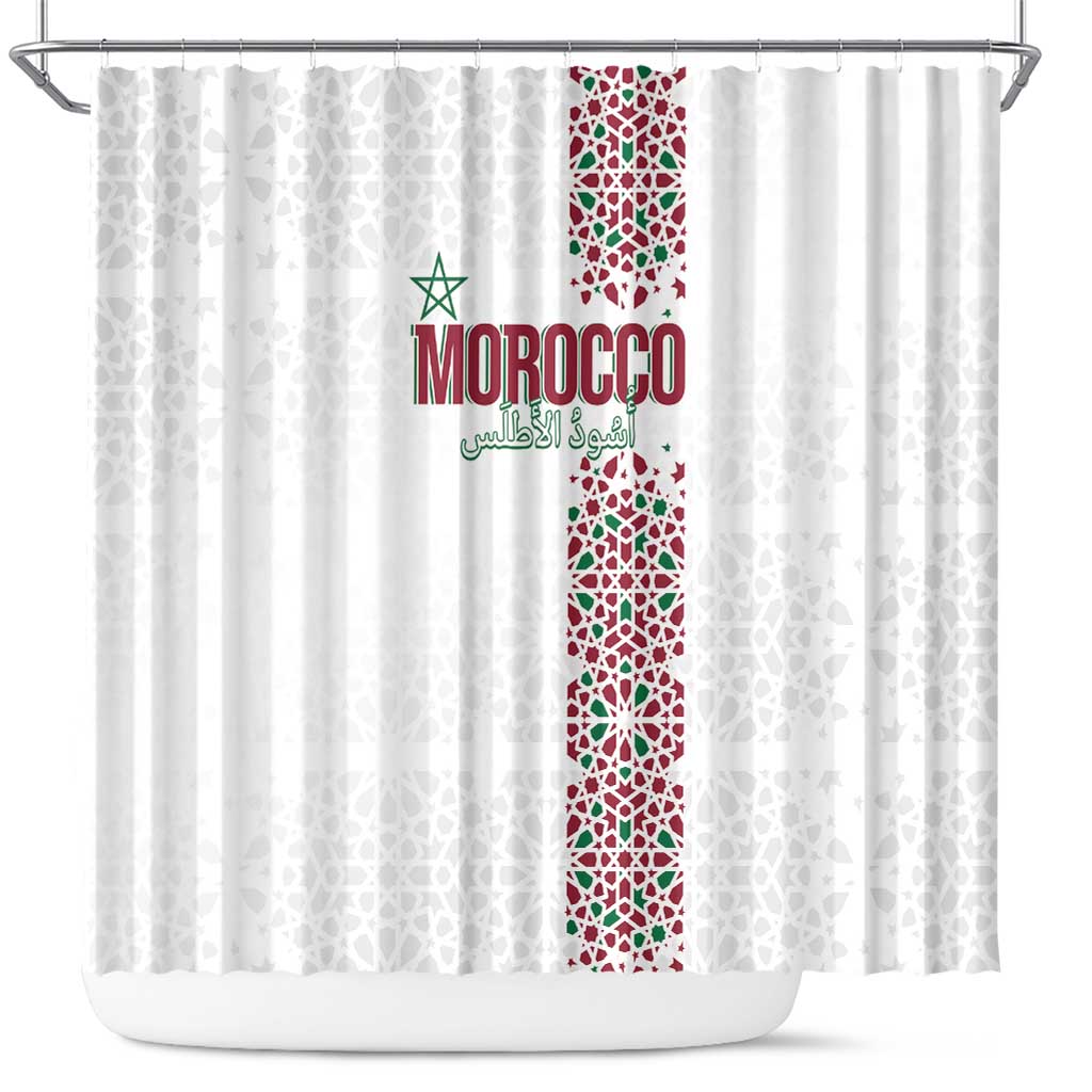 Morocco Atlas Lions Shower Curtain Arabesque Inspired Pattern