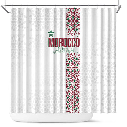 Morocco Atlas Lions Shower Curtain Arabesque Inspired Pattern
