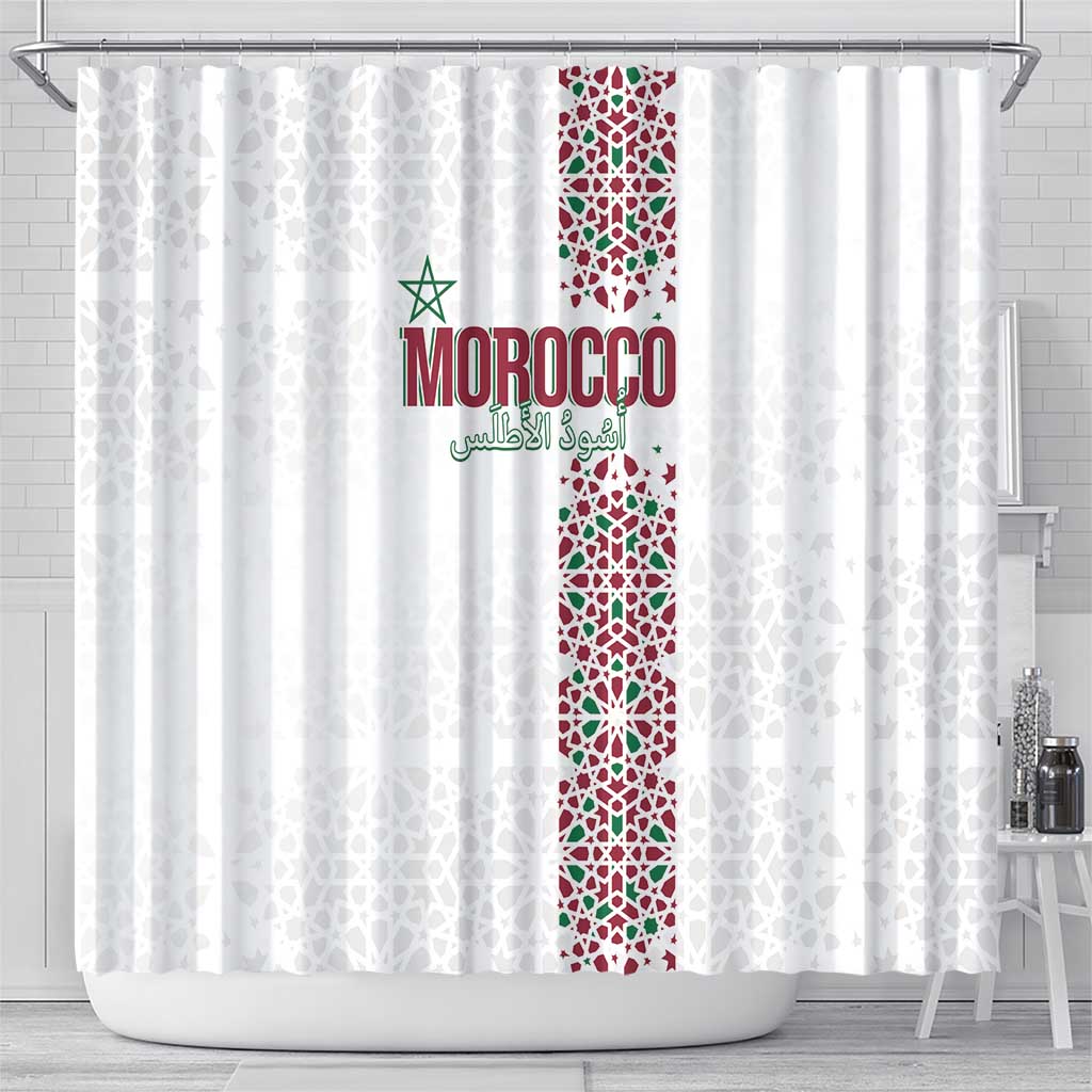 Morocco Atlas Lions Shower Curtain Arabesque Inspired Pattern