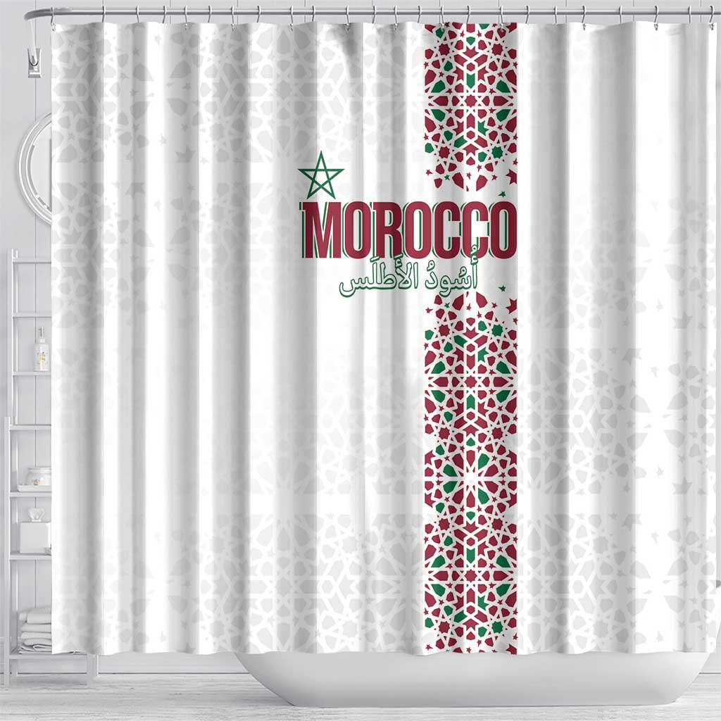 Morocco Atlas Lions Shower Curtain Arabesque Inspired Pattern