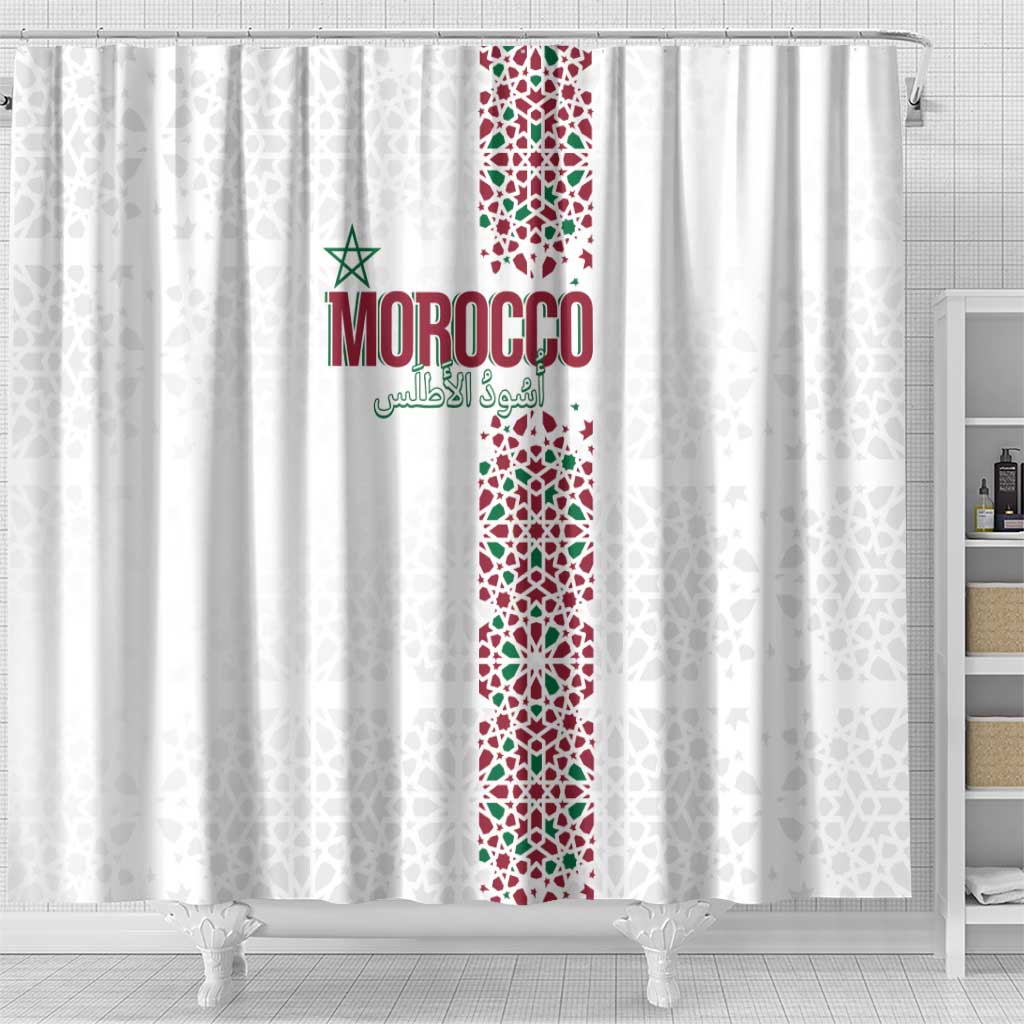 Morocco Atlas Lions Shower Curtain Arabesque Inspired Pattern