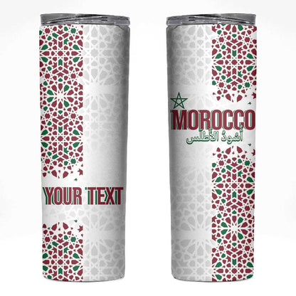 Morocco Atlas Lions Personalized Skinny Tumbler Arabesque Inspired Pattern