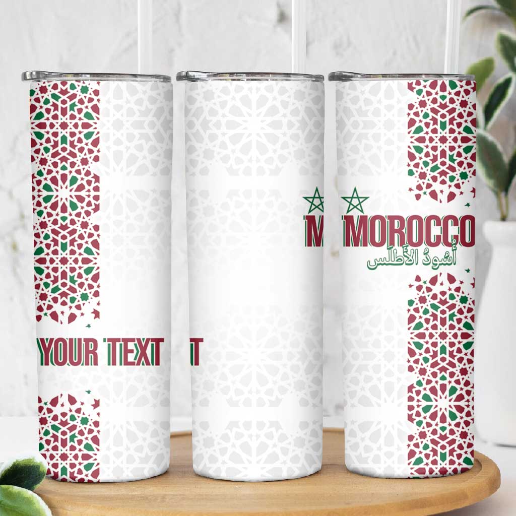 Morocco Atlas Lions Personalized Skinny Tumbler Arabesque Inspired Pattern