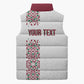 Morocco Atlas Lions Personalized Sleeveless Puffer Jacket Arabesque Inspired Pattern