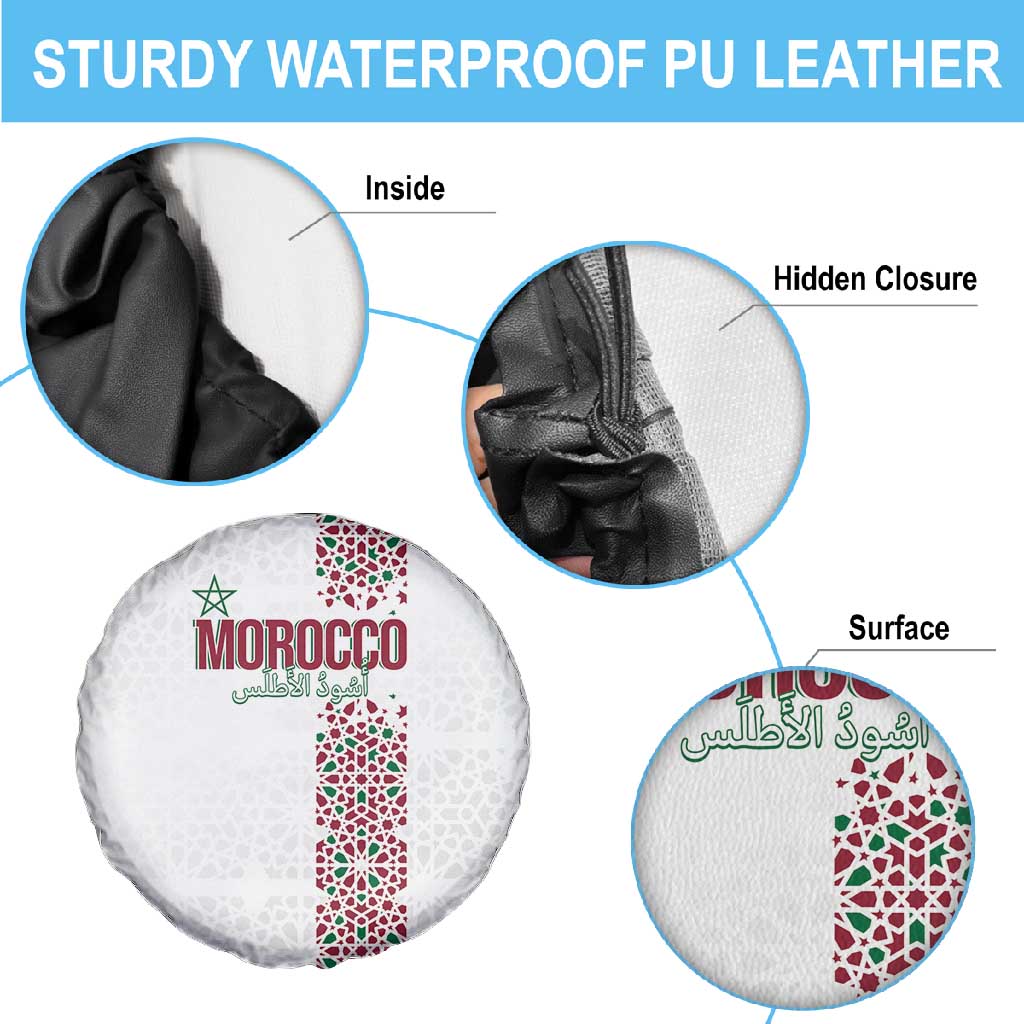 Morocco Atlas Lions Spare Tire Cover Arabesque Inspired Pattern