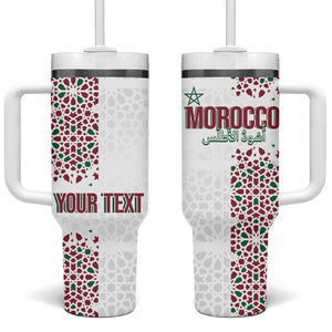 Morocco Atlas Lions Personalized Tumbler With Handle Arabesque Inspired Pattern