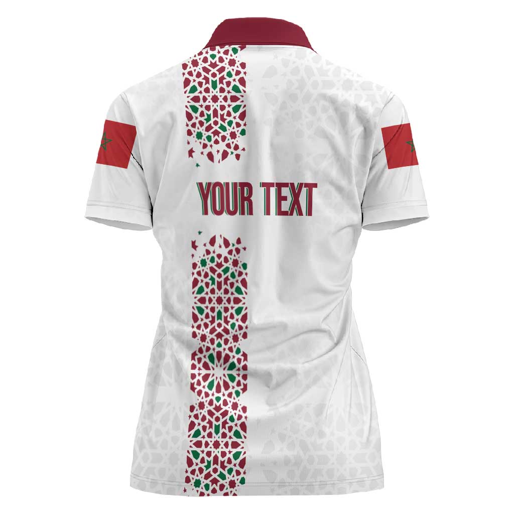 Morocco Atlas Lions Personalized Women Polo Shirt Arabesque Inspired Pattern